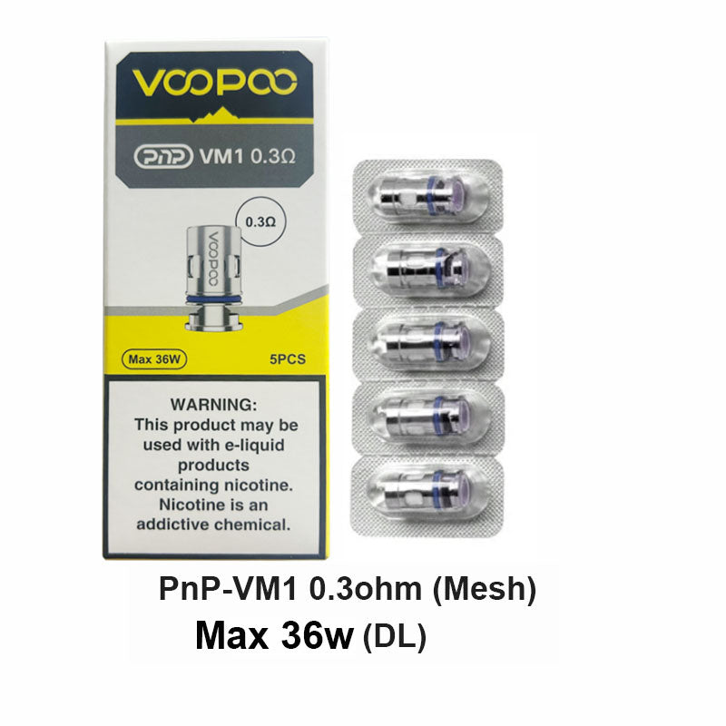 Voopoo PnP Replacement Coils for Drag BabyMini2SX,VINCI Series Kit,Argus Pro,PnP 2022,V.SUIT,Doric 60,Drag E60,Drag H80 S (5PcsPack)