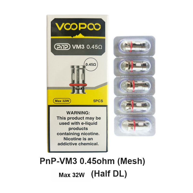 Voopoo PnP Replacement Coils for Drag BabyMini2SX,VINCI Series Kit,Argus Pro,PnP 2022,V.SUIT,Doric 60,Drag E60,Drag H80 S (5PcsPack)