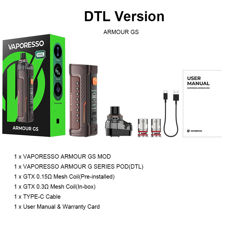 Vaporesso Armour GS Pod Mod 80W Kit 5ml new